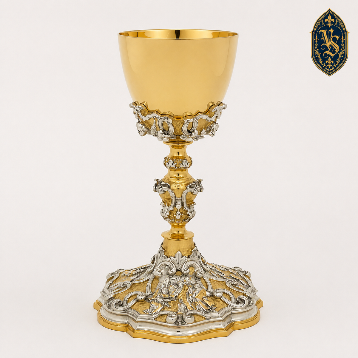Calice bicolore, richement décoré 22 cm – KSCM-010