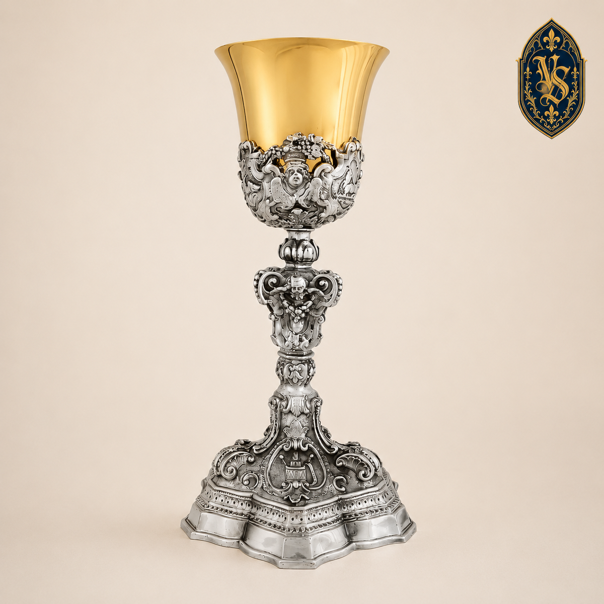 Calice bicolore, richement décoré 27 cm – KSCM-011