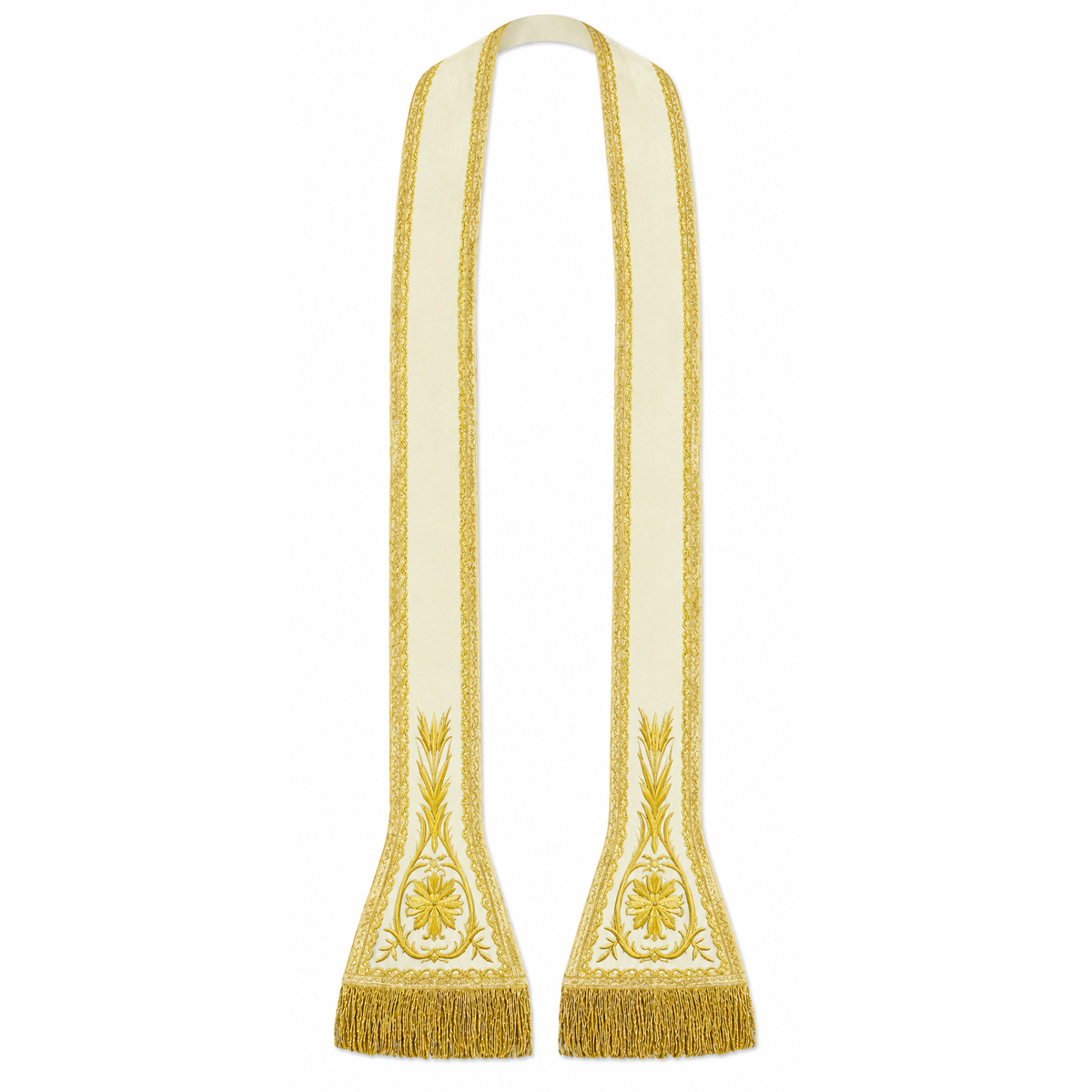 Chasuble romaine brodée Crème