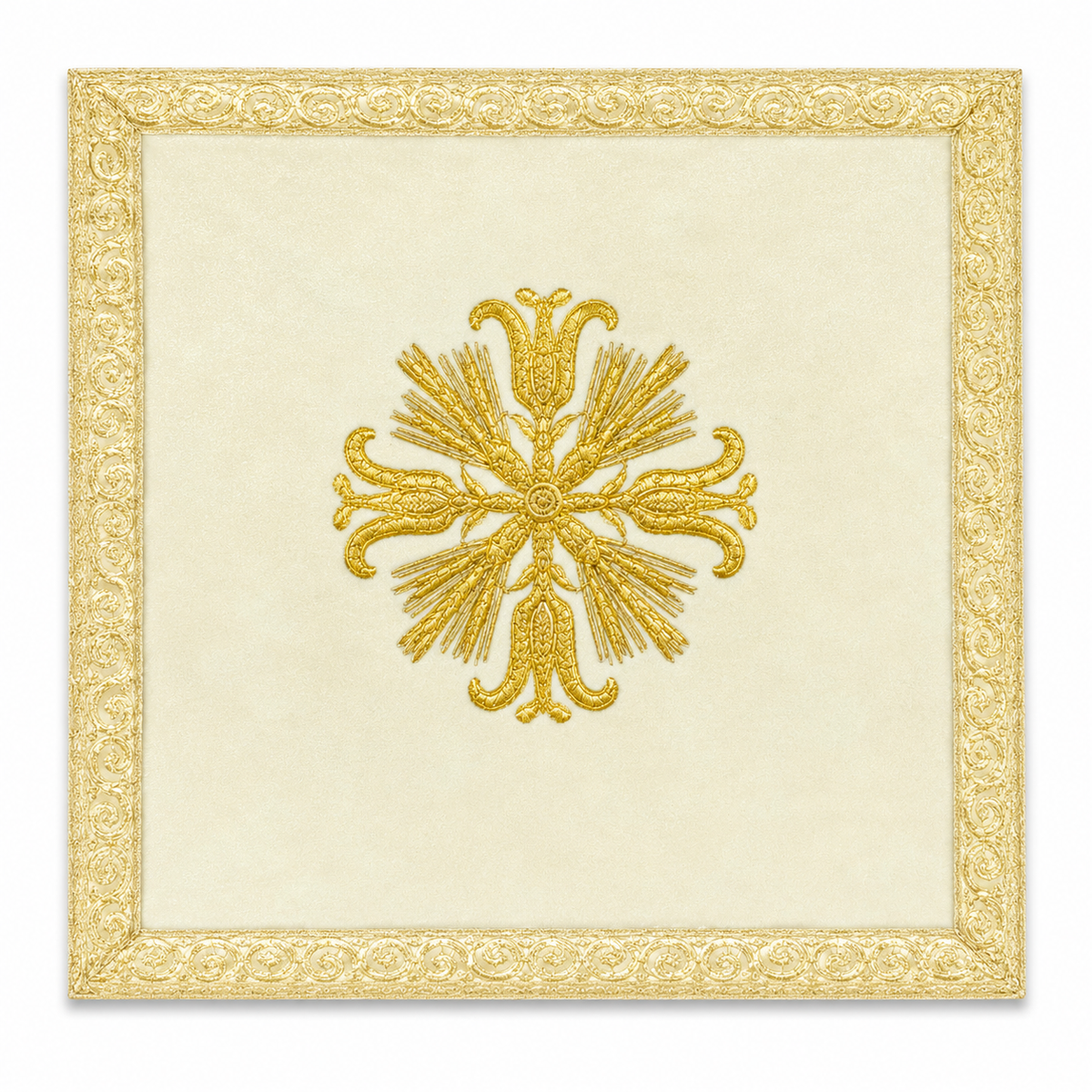 Chasuble romaine brodée Crème