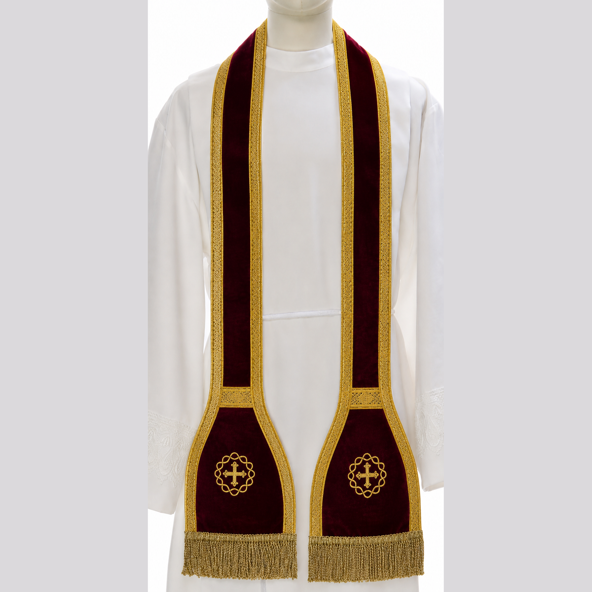 Chasuble romaine bordeaux
