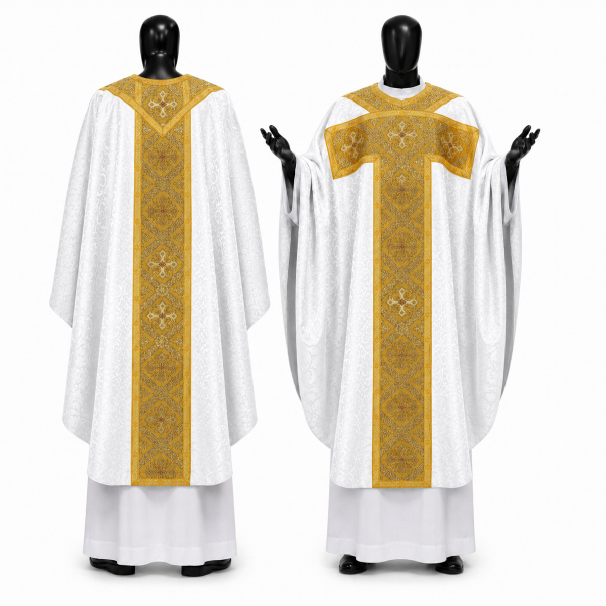 Chasuble gothique blanche