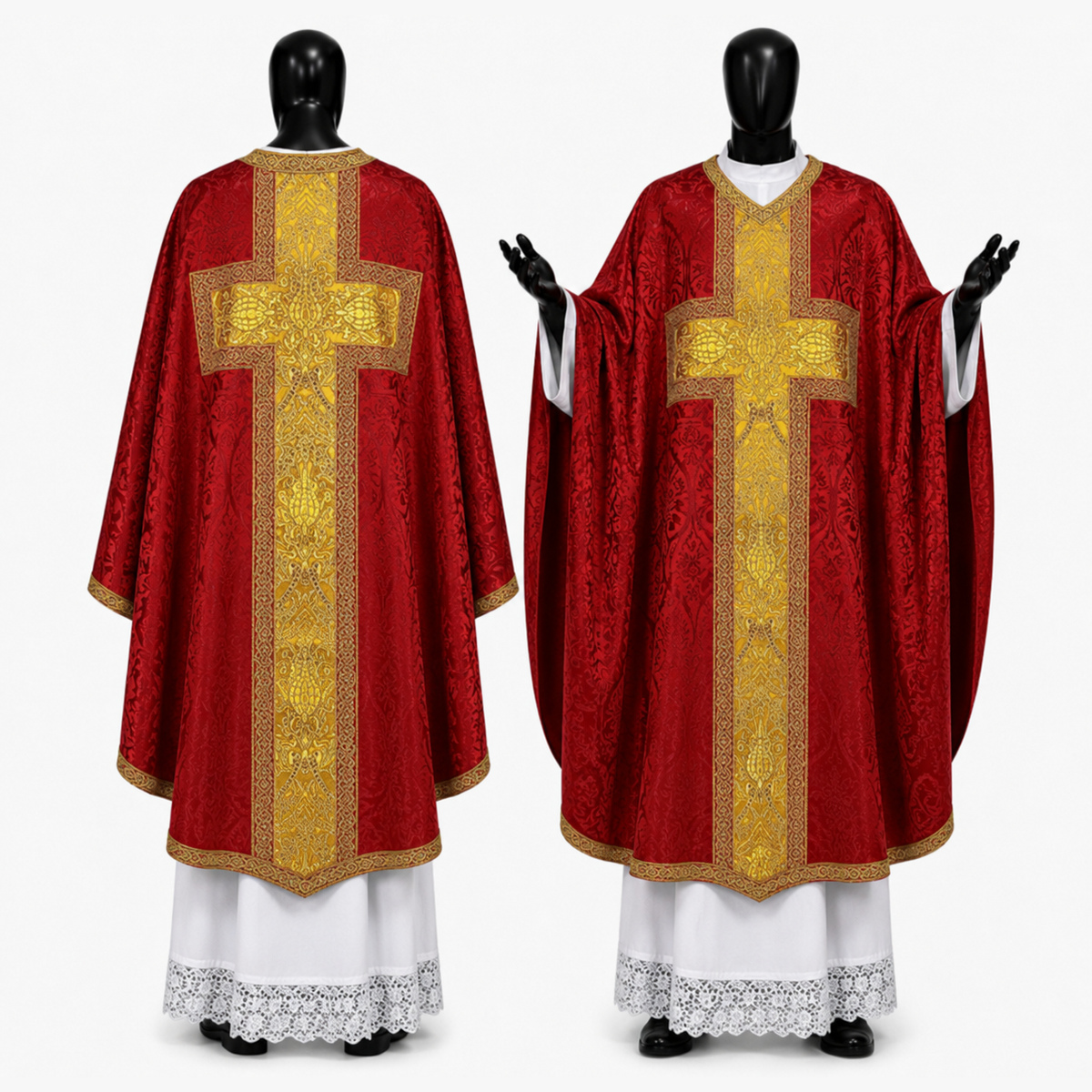 Chasuble gothique rouge