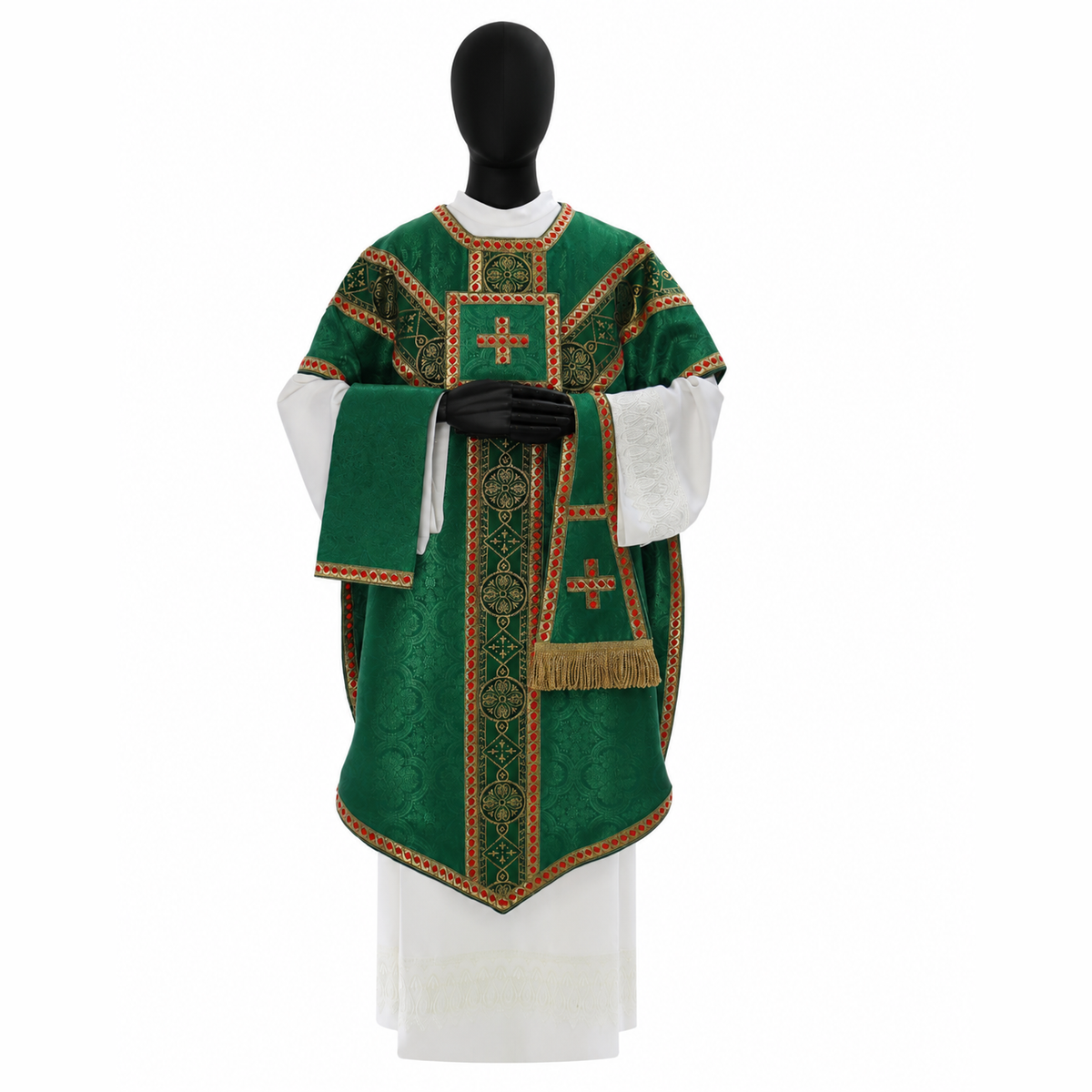 Chasuble de style Pugin verte