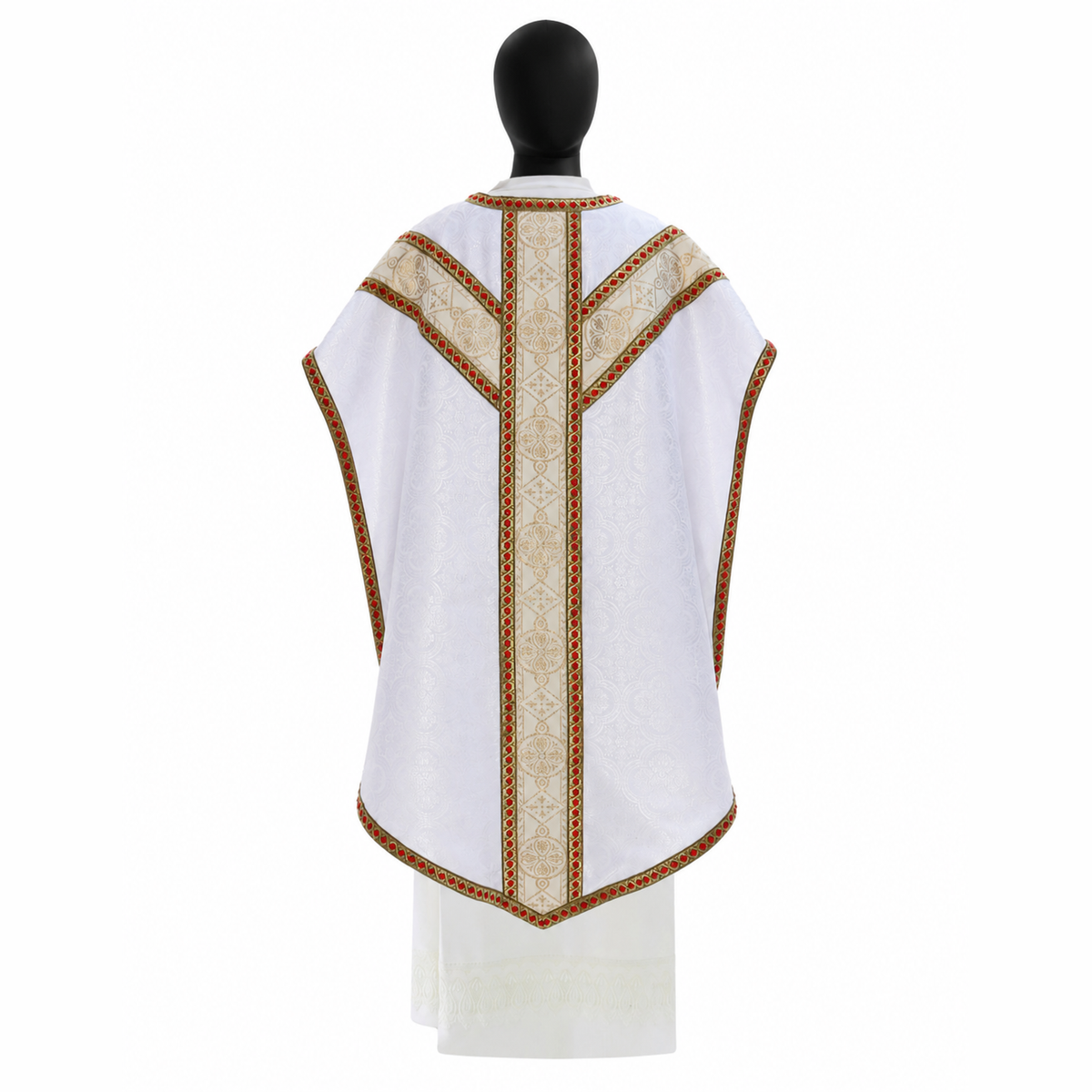 Chasuble de style Pugin, blanc