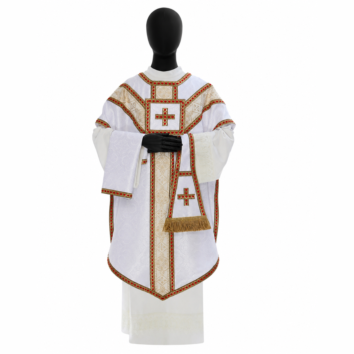 Chasuble de style Pugin, blanc