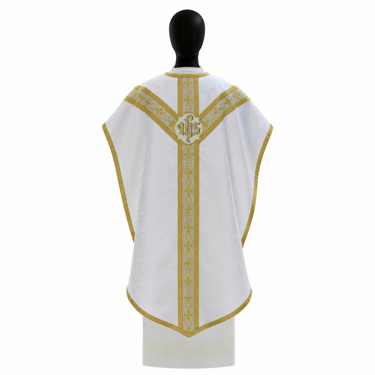 Chasuble de style Pugin blanche