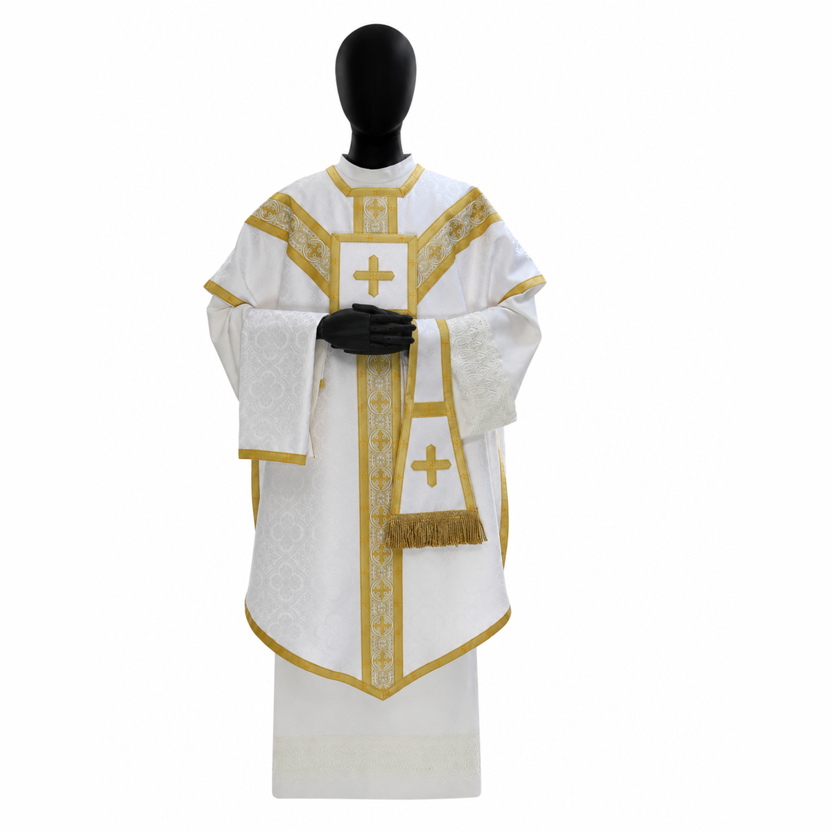 Chasuble de style Pugin blanche