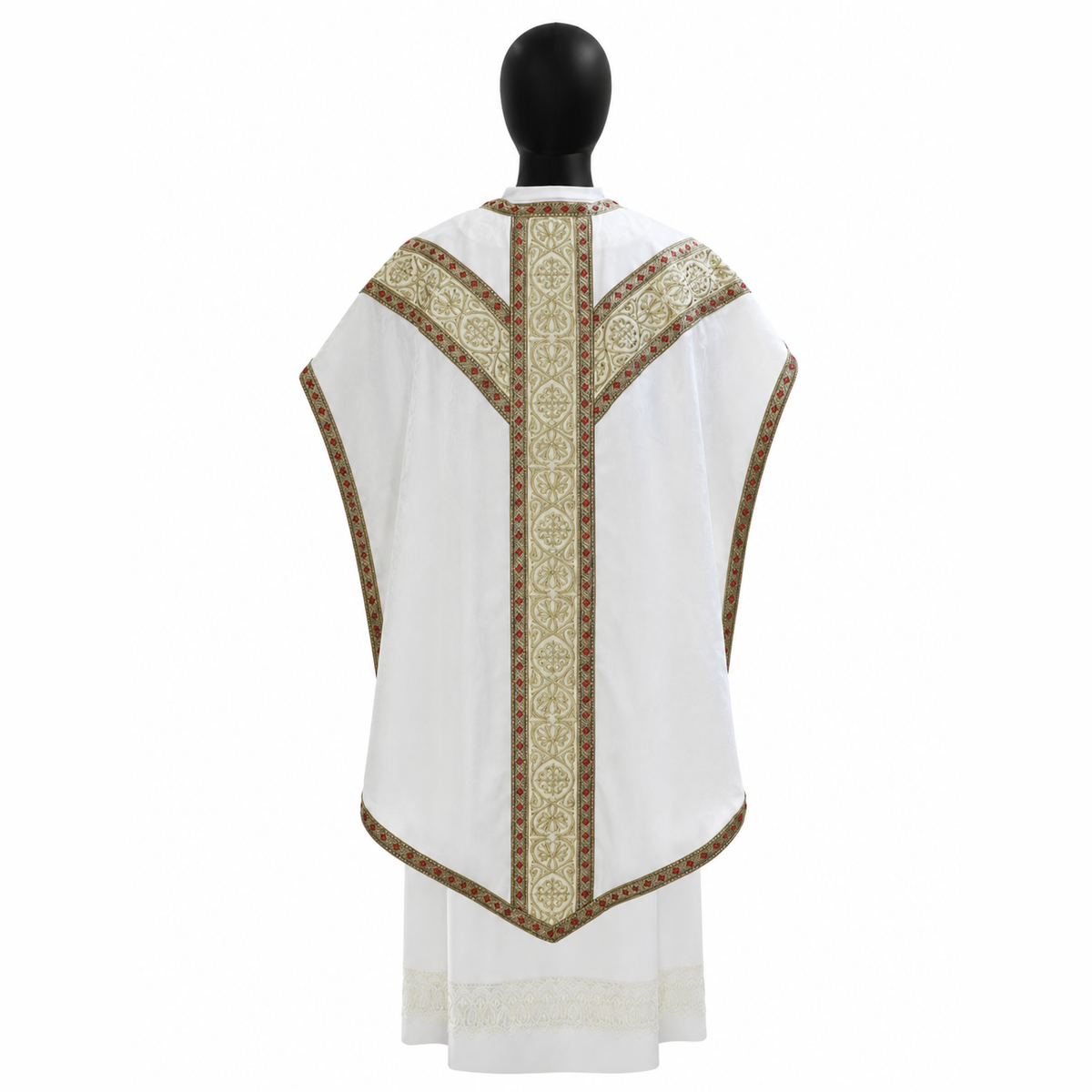 Chasuble de style Pugin blanche
