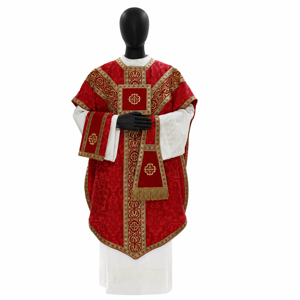 Chasuble style Pugin rouge