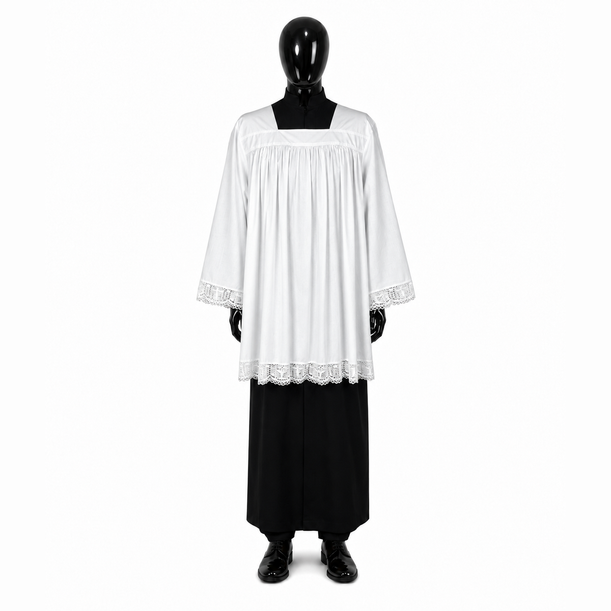 Aube en coton avec dentelle KM01-021
