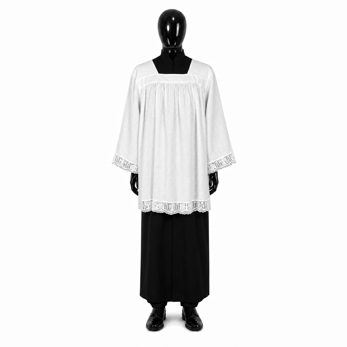 Surplis en lin avec dentelle KM01-022
