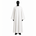 Aube en lin lisse avec col ALB01-018