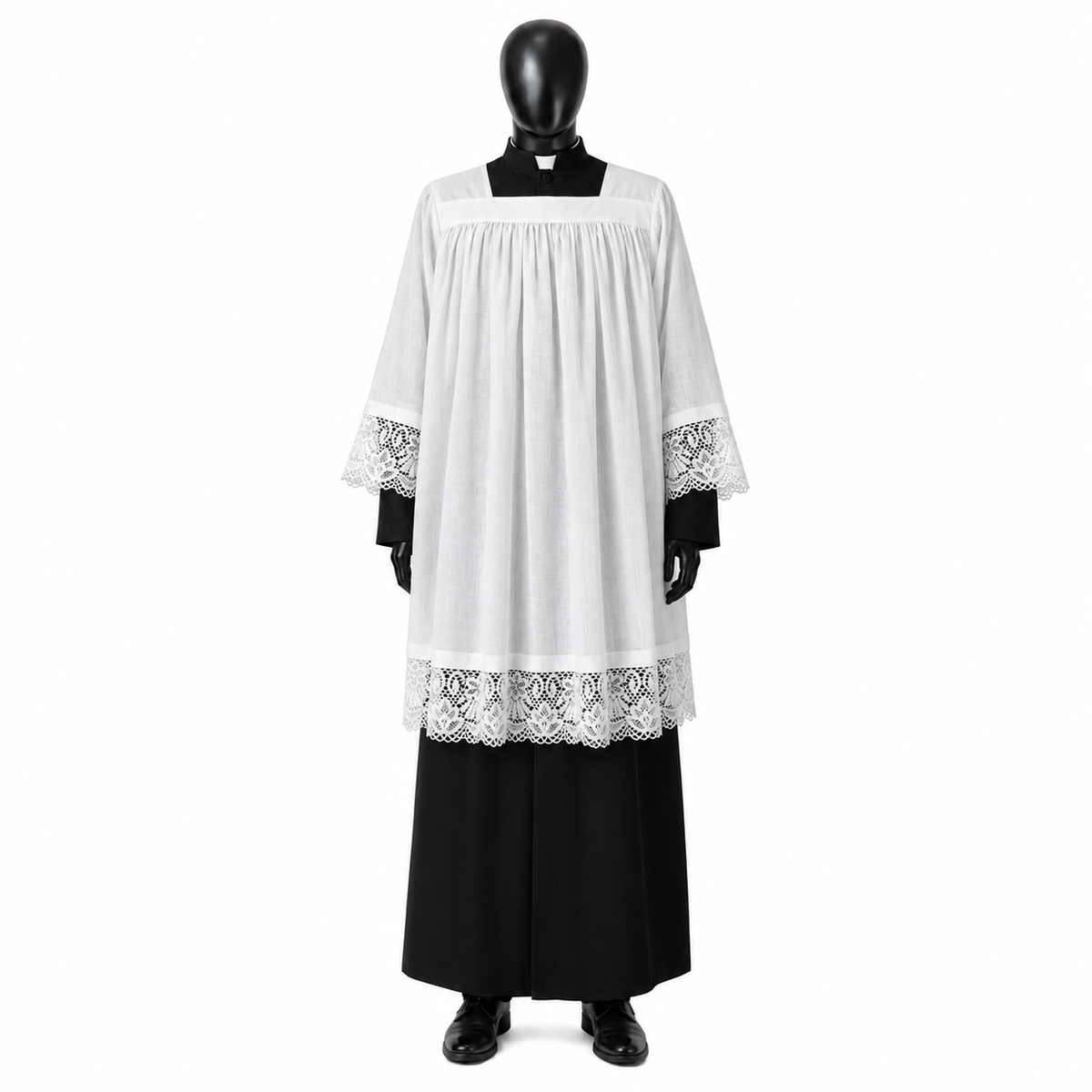 Aube en coton avec dentelle KMR01-026