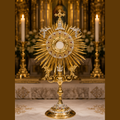 Ostensoir "Trinitas Gloria" avec représentation de la Sainte Trinité, hauteur 89 cm, SCM-010