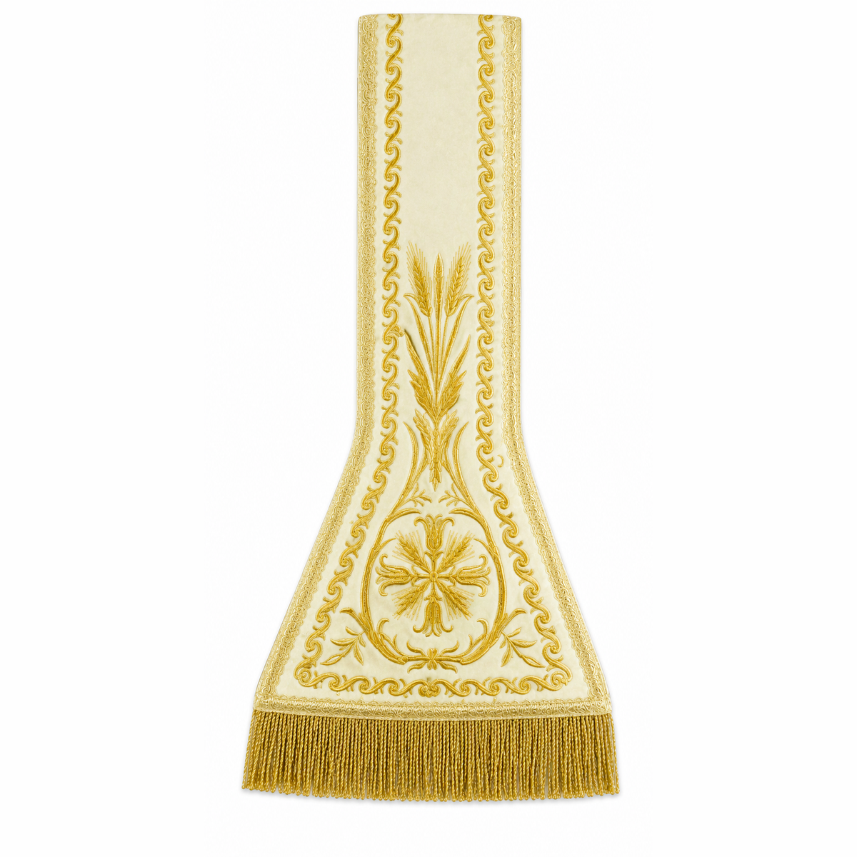 Chasuble romaine brodée Crème