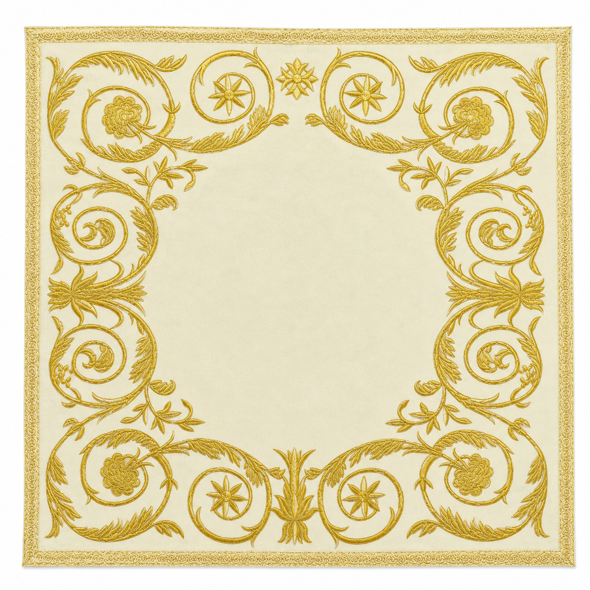 Chasuble romaine brodée Crème