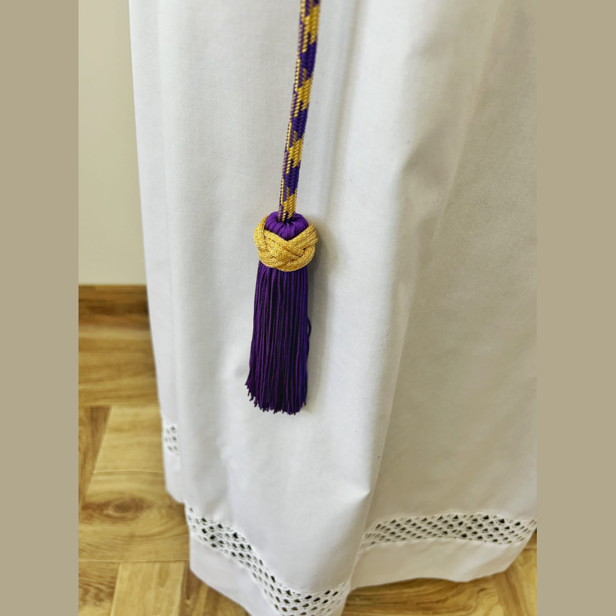 Cingulum violet et or avec finition tressée CG01-013