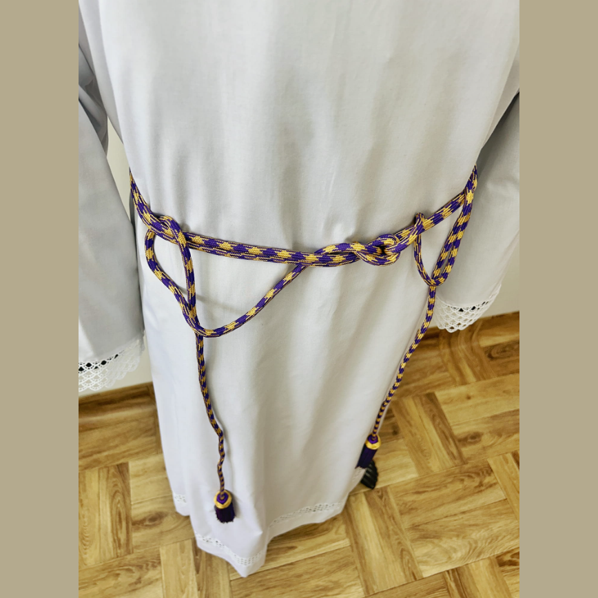 Cingulum violet et or avec finition tressée CG01-013