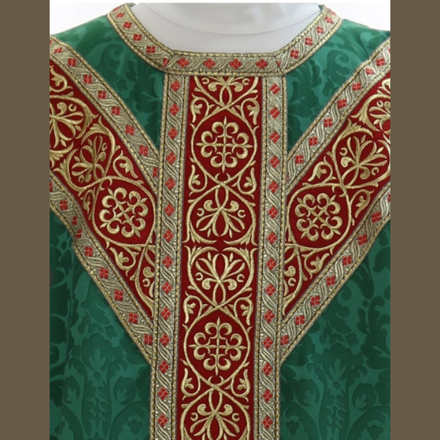 Chasuble style Pugin Vert