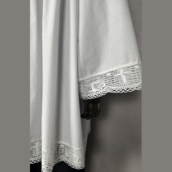 Aube en coton avec dentelle KM01-021