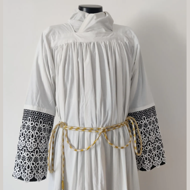 Ensemble : aube en coton + huméral ALB01-024