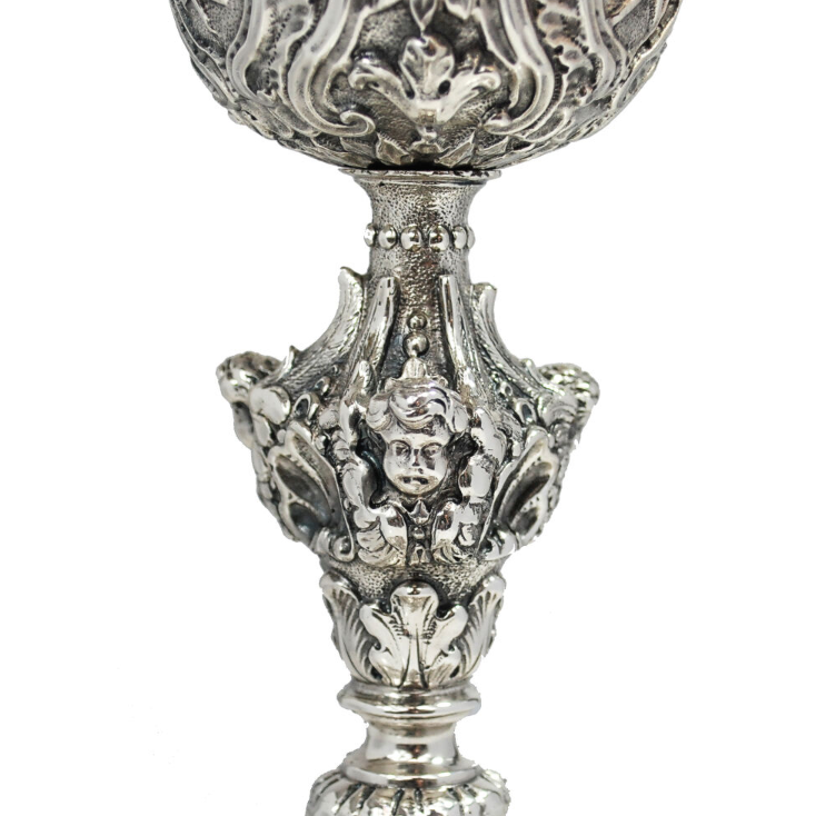 Calice Baroque, Doré et Argenté, Hauteur 28 cm – KSCM-005