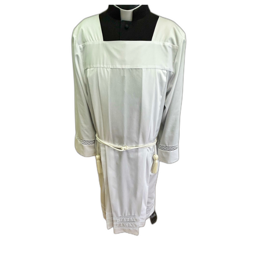 Aube romaine avec empiècements en coton ALB01-008