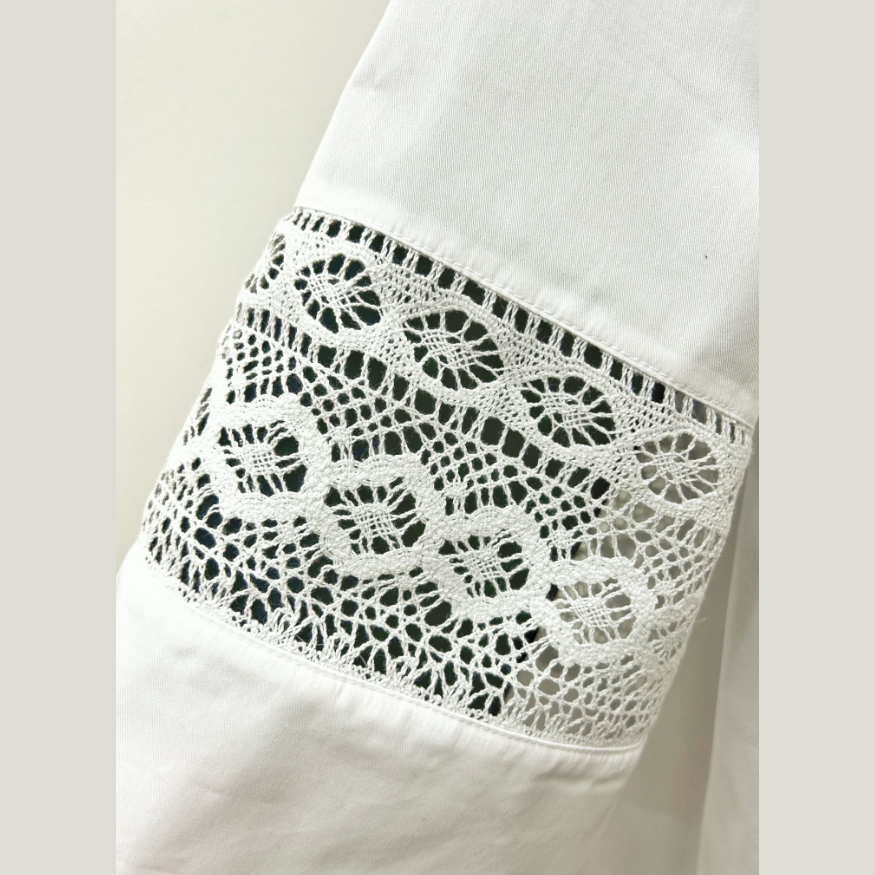 Aube avec empiècement en coton ALB01-012