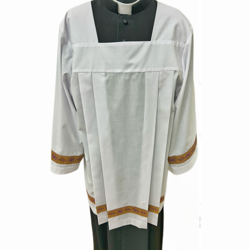 Surplis avec galon or et violet KM01-003