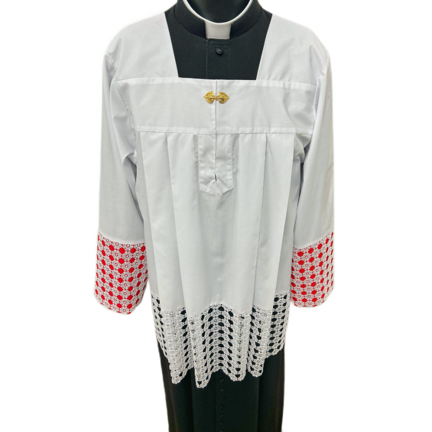 Surplis en guipure à petites fleurs KM01-009