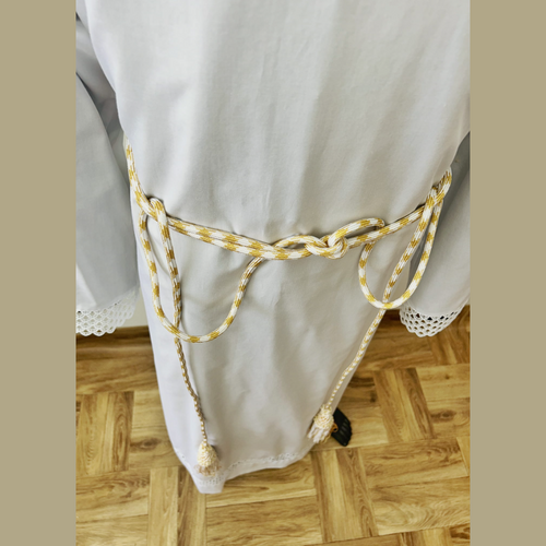Cingulum blanc et or avec finition décorative CG01-005