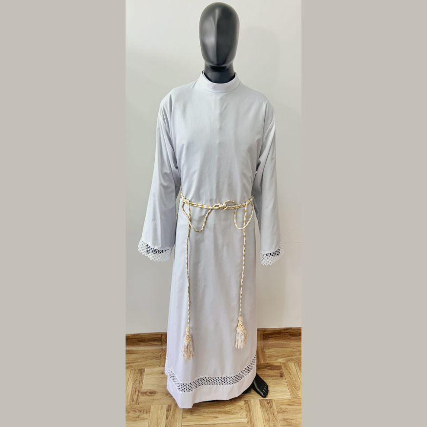 Cingulum blanc et or avec finition décorative CG01-005