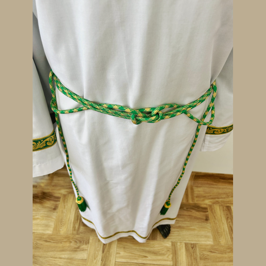 Cingulum vert et doré avec finition tressée CG01-019