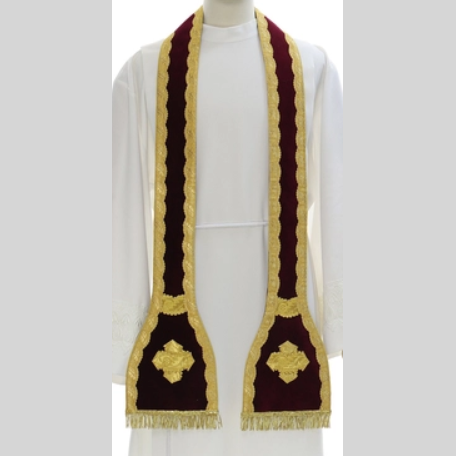 Chasuble romaine bordeaux