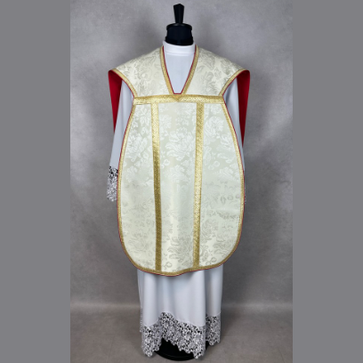 Chasuble romaine avec croix Blanche