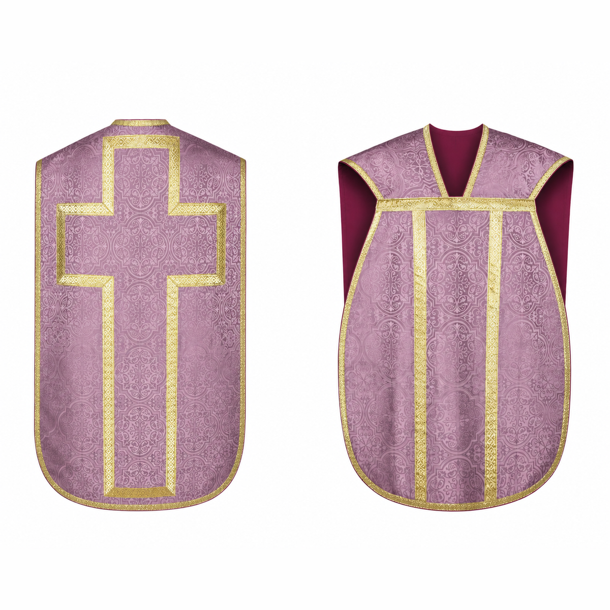 Chasuble romaine avec croix Rose