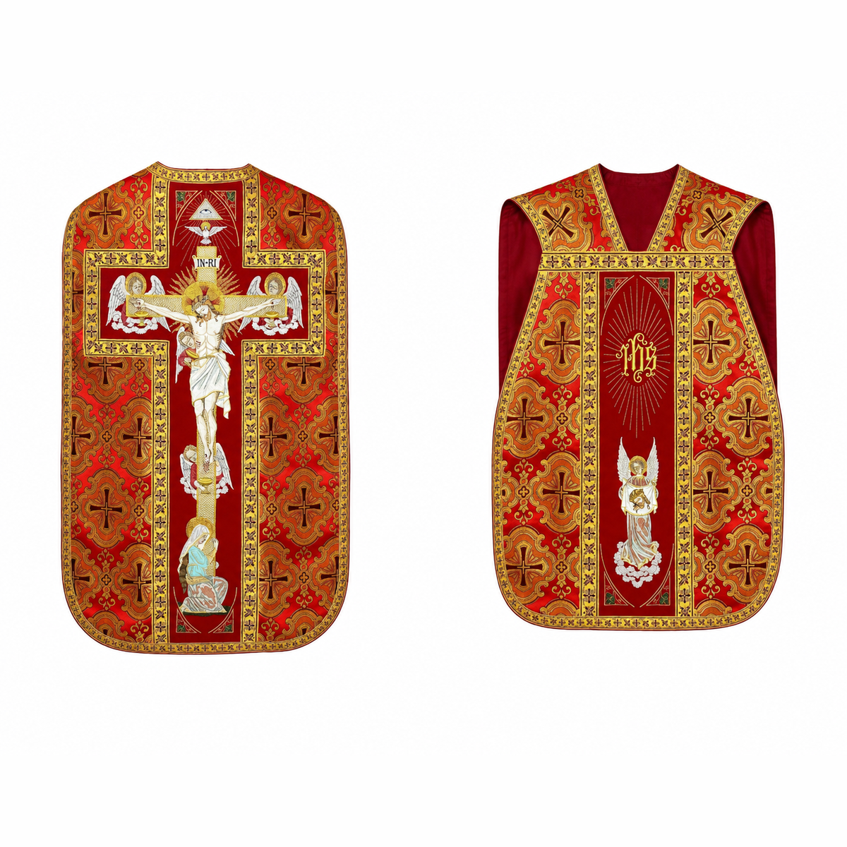 Chasuble romaine ''Crucifixion'' Rouge