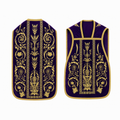 Chasuble romaine brodée violette