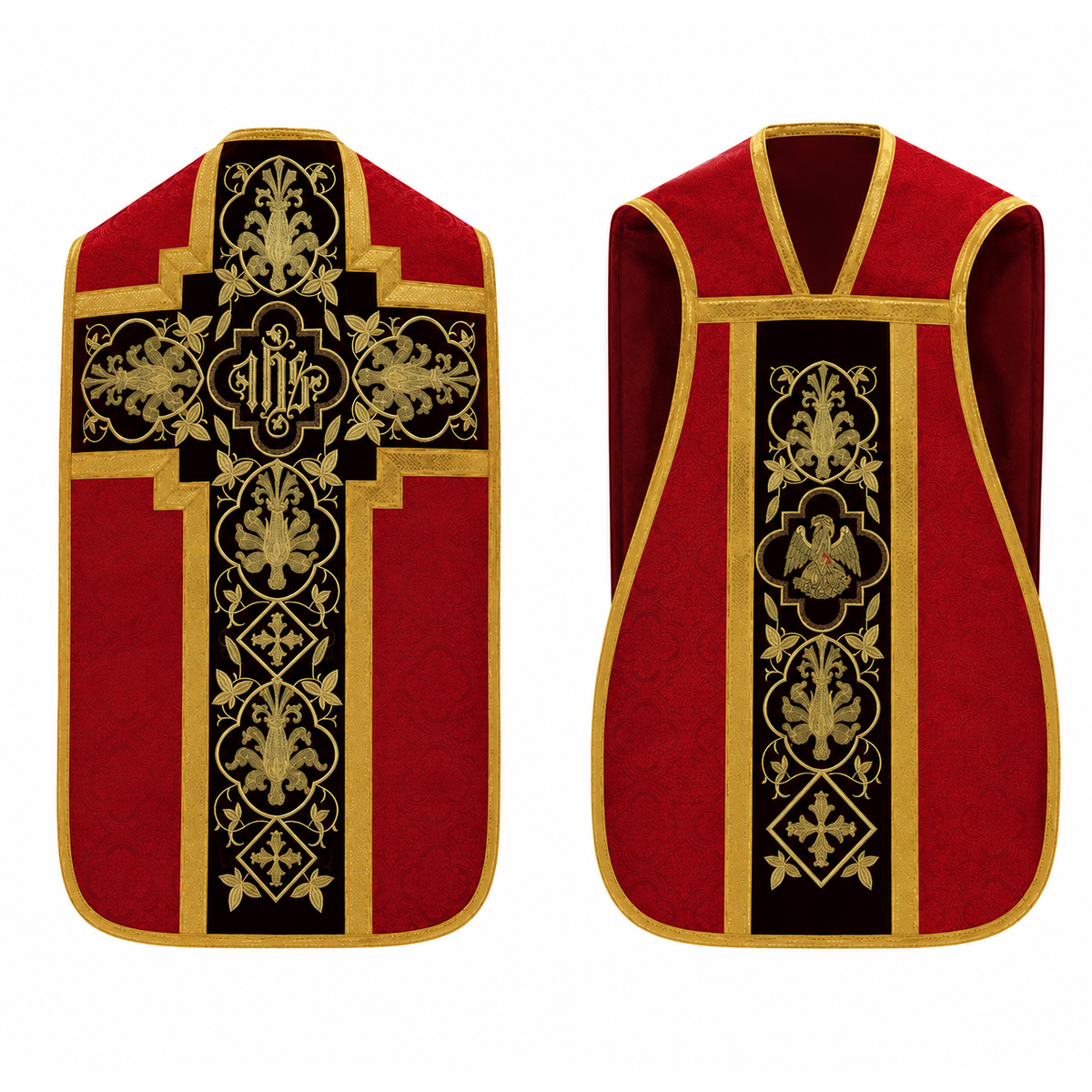 Chasuble romaine avec croix Rouge
