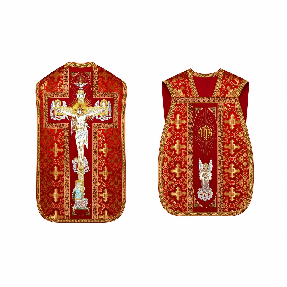 Chasuble romaine ''Crucifixion'' Rouge