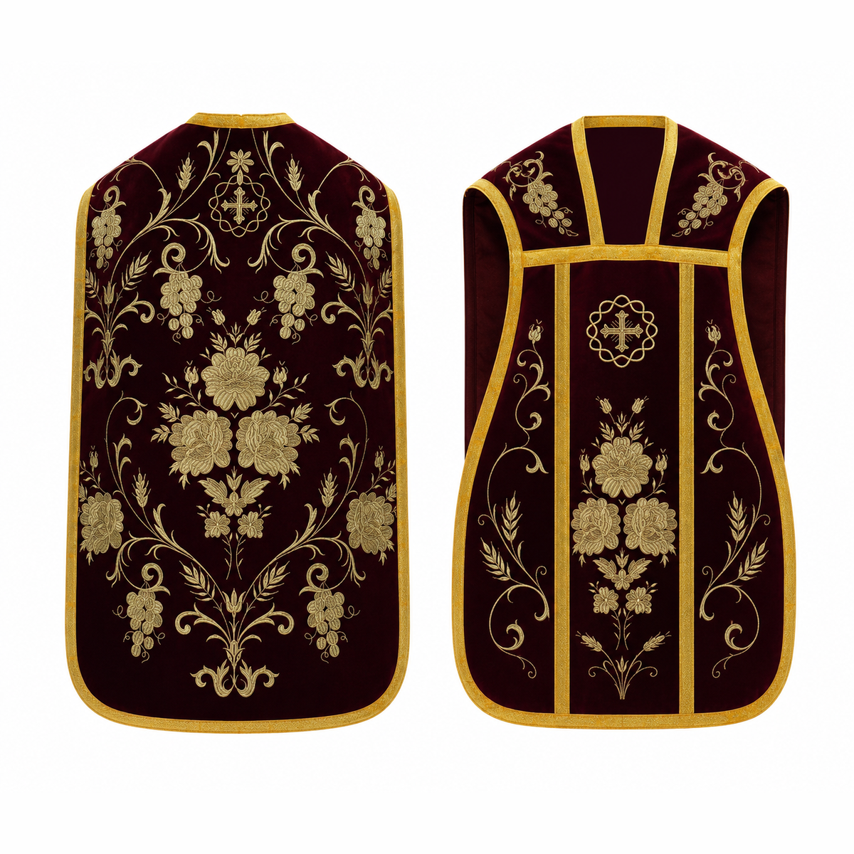 Chasuble romaine bordeaux