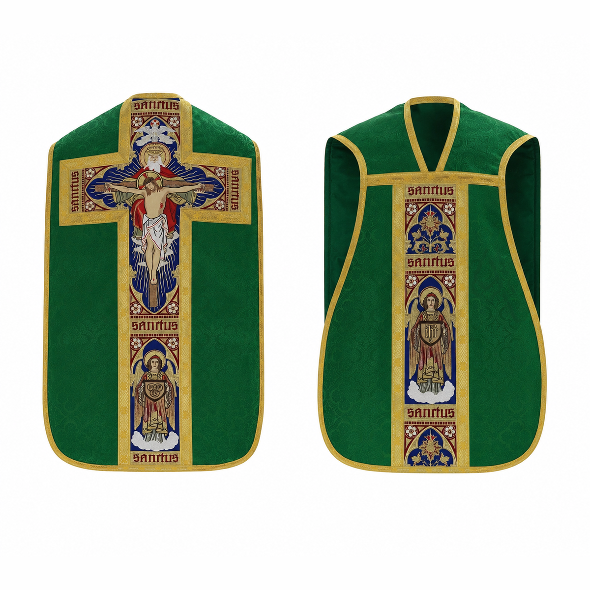 Chasuble romaine avec la Sainte Trinité Verte