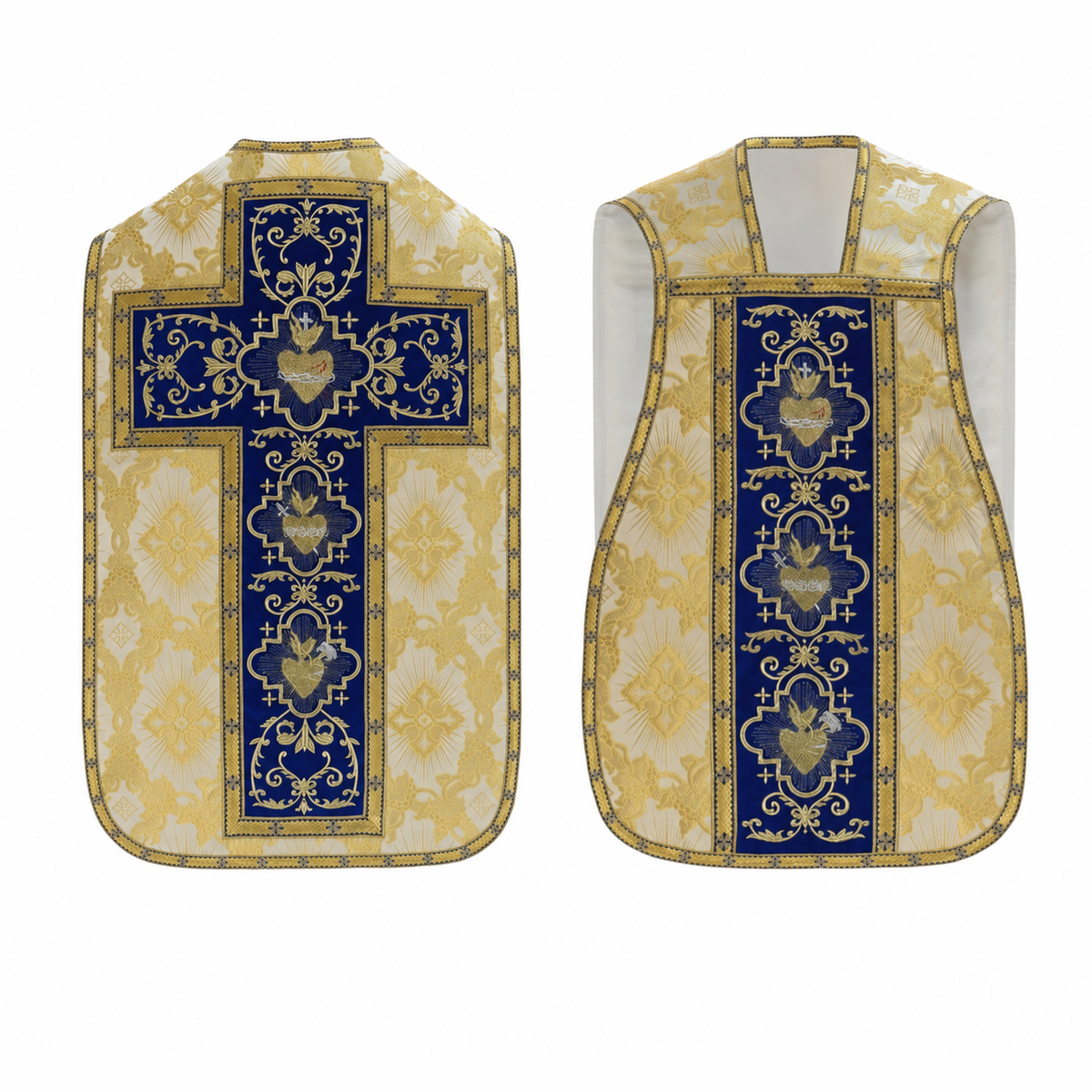 Chasuble romaine "Cœur de Jésus, Marie, Joseph"