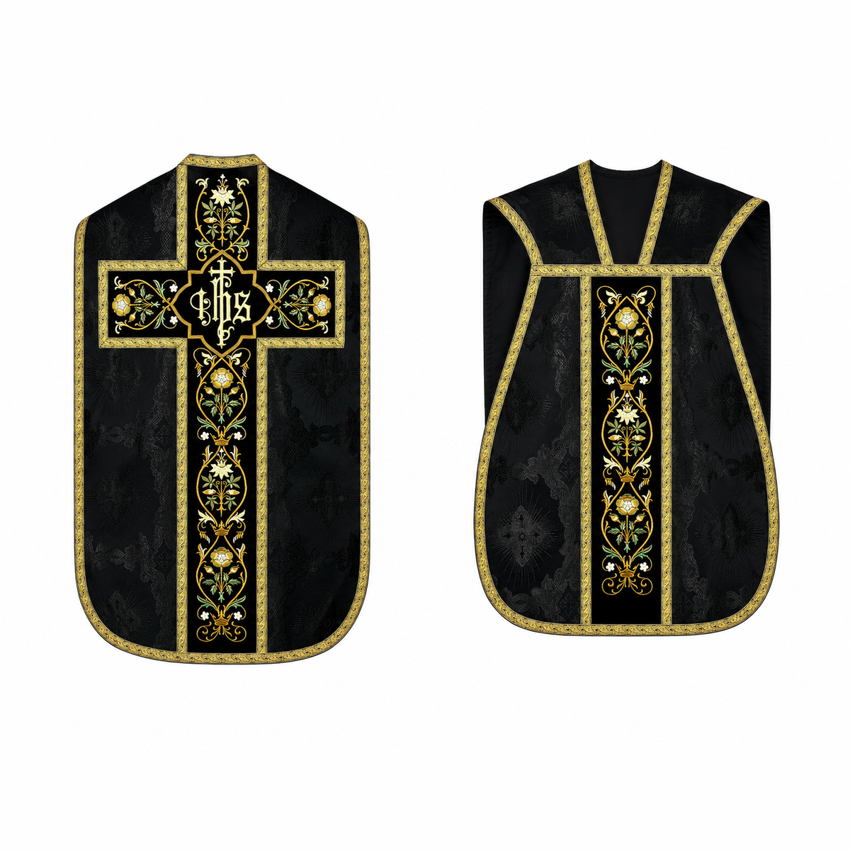 Chasuble romaine avec croix Noir