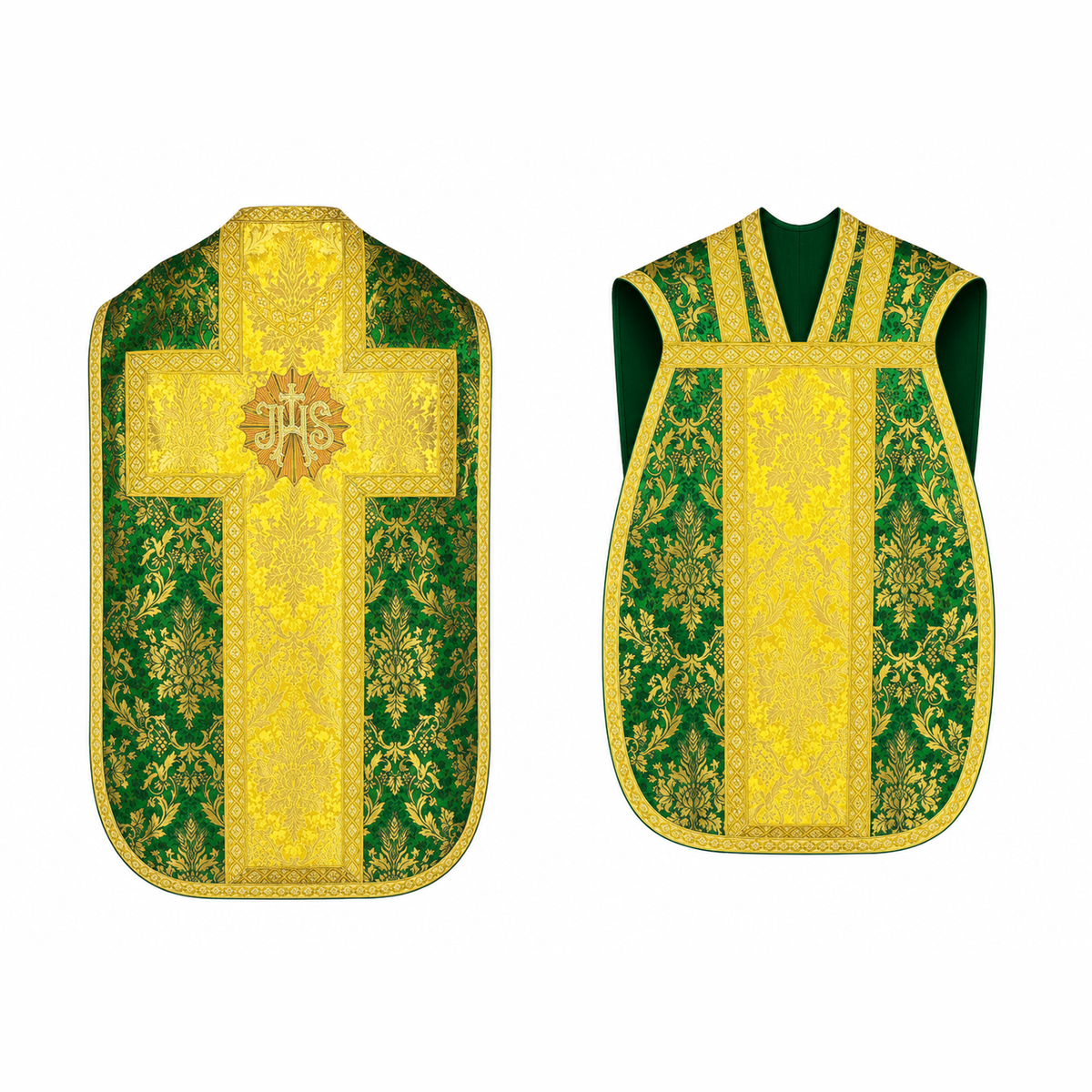 Chasuble romaine verte
