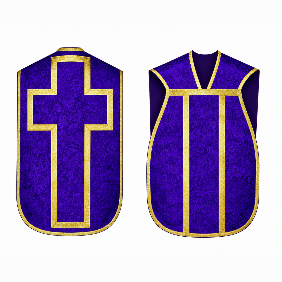 Chasuble romaine avec croix Violette