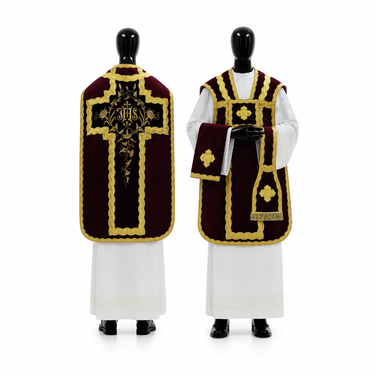 Chasuble romaine bordeaux