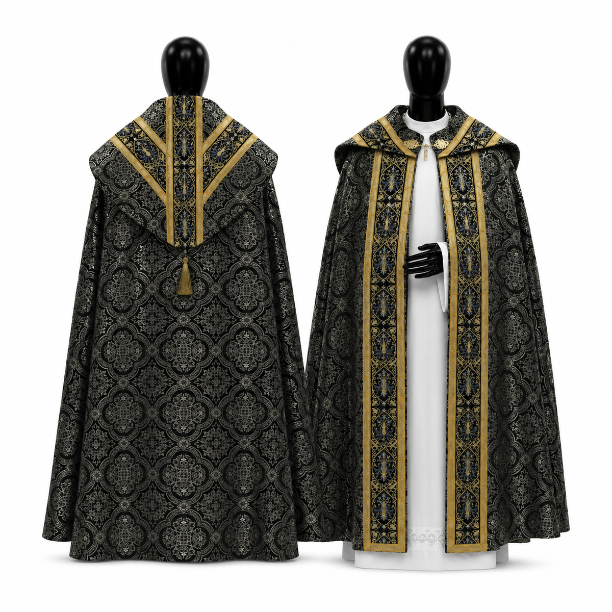 Chape semi-gothique noire