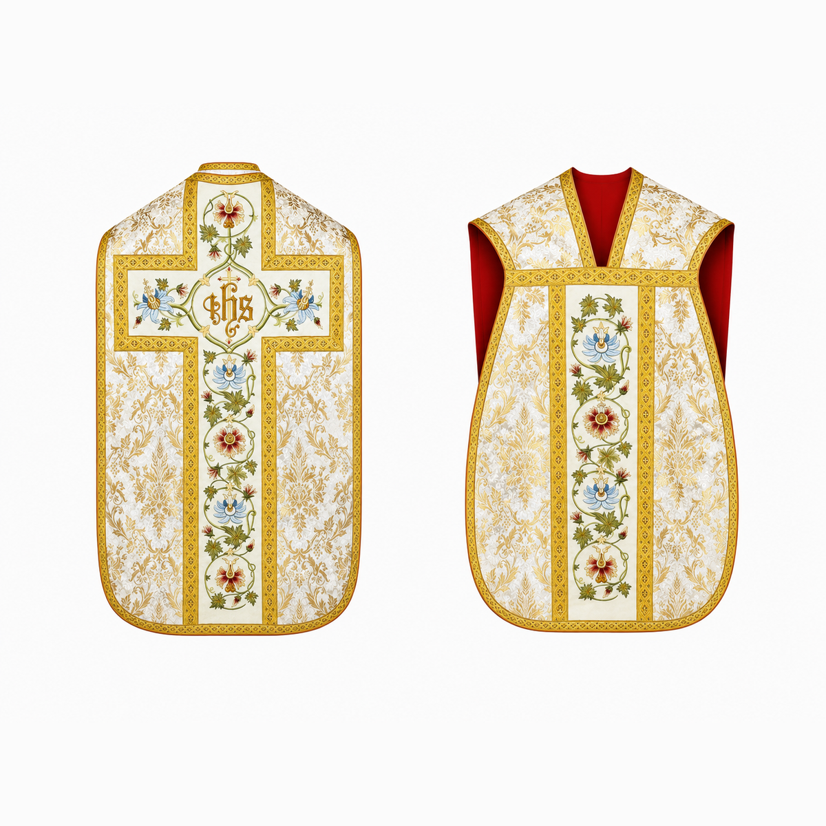 Chasuble romaine avec croix Crème